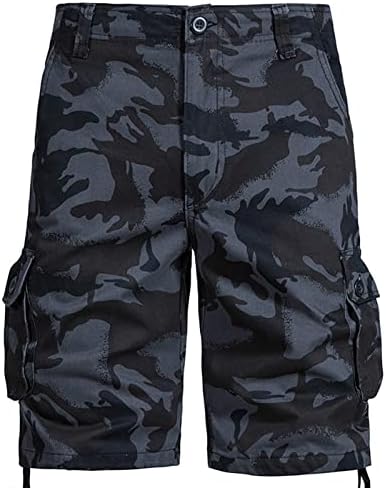 Short de carga masculina relaxada shorts militares de camuflagem ao ar livre para vários bolsos de verão calças de treinamento casual
