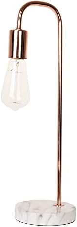 Catalina 20458-001 Moderno Minimalista Minimalista Sleek Faux Marble Table Lamp, 19 , Rose Gold