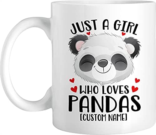 O chá e a cafeteria apenas uma garota que adora panda, caneca de presente de panda, caneca personalizada para mulheres, meninas,