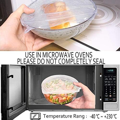 Tampas de silicone tampas de alimentos reutilizáveis ​​para vários tamanhos tigela de prato de panela de xícara, segura na geladeira