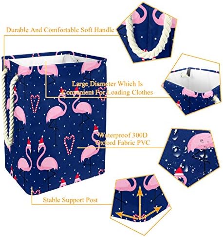 Deyya Flamingo Pattern DOT Bestas de lavanderia fofas cestam altas resistentes dobráveis ​​para crianças adultas meninos adolescentes