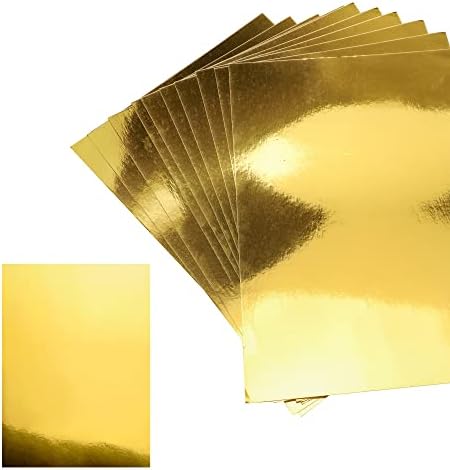 Kejjnyer 150 pacote a4 folhas de papel metálica de ouro, papel de papel espelho de papel alumínio para casamentos e convites de festas