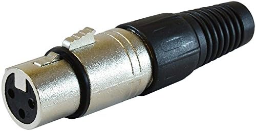 XLR 3 pinos conector feminino para equipamentos de áudio, cabos e uso de estúdio