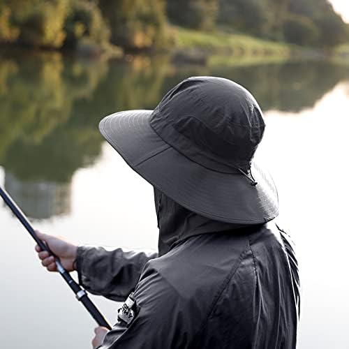 Chapéu de pesca de pássaros táticos para homens, chapéu de aba larga ao ar livre com tampa larga com tampa do rosto e retalho