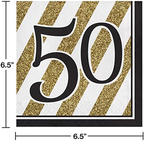 Creative Converter Black and Gold 50 Guardanapo de almoço de papel, 60