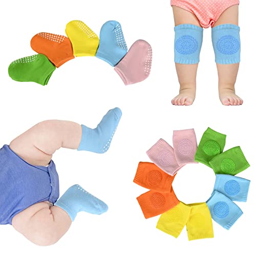 Bosoner Baby Crawling Anti-Slip Knee e Anti Slip Baby Garoth Girls Meia Melhor Presente Infantil, Unissex Baby Crianças Kneepads