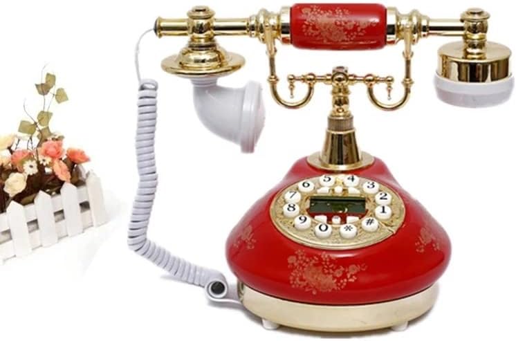 XDCHLK Telefone antigo telefone antiquado de botão de botão, exibir LCD Exibir telefone retrô de cerâmica clássica