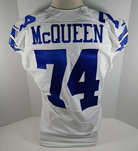 2014 Dallas Cowboys Mike McQueen 74 Jogo emitiu Jersey White - Jerseys não assinados da NFL usada