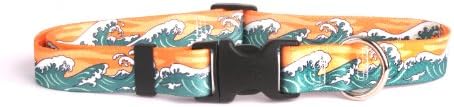 Mystic Waves Orange Dog Collar - Size Cat 8 a 12 Long