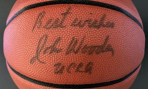 O treinador de John Wooden assinou Wilson NCAA Basketball UCLA Pyramid PSA/DNA autografado - Basquete universitário autografado