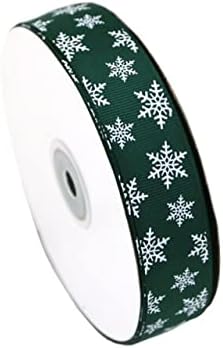 1 Vermelho impresso Branco Snowflake Ribbon Ribbons de Natal Fita de fita Diy Diy para embalagem de presente, artesanato, decoração de natal de casamento