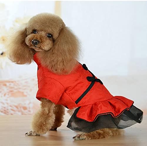 Lepsjgc Vestido de animais de estimação Cão chinês Terno Princesa Roupos Cat Gato Cachorro Dog Roupas
