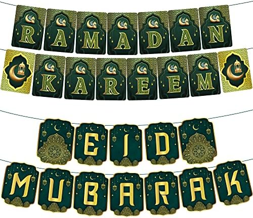 Katchon, Ramadã Kareem Banner para decorações do Ramadã - 10 pés, sem bricolage | Eid Mubarak Banner para casa, Ramadã Mubarak