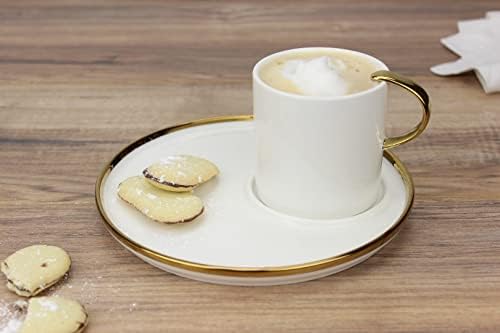 PAMPA BAY PARA AMORES DE CONVERSOS Titanium titanium porcelain Cappuccino Cup & Plate, 3 x 7,75in