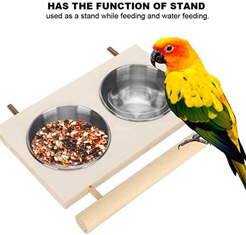 Alimentador de animais de estimação, papagaios alimentando copos de prato de aço inoxidável alimento para alimentador de água