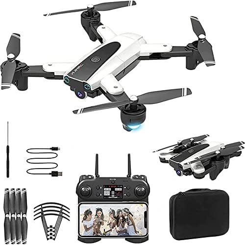 Qiyhbvr drones com câmera para adultos, drone de 6k FPV para crianças iniciantes, estojo de transporte de quadro -quadro de wifi dobrável, localização de fluxo óptico, altitude de altitude, brindes para meninos meninas meninas meninas