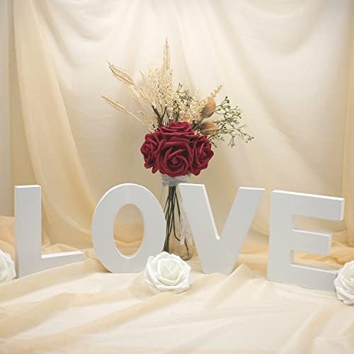 Sinal de amor para a mesa de casamento, cartas de madeira grande, itens de decoração de festa, mesa de casamento de mesa de