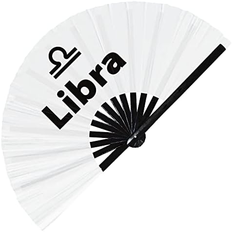 Libra Zodiac Sign Hand Fan dobrável Bamboo Circuit Rave Fãs de Mão Astrológico Sign Rave Gifts Festival Acessórios