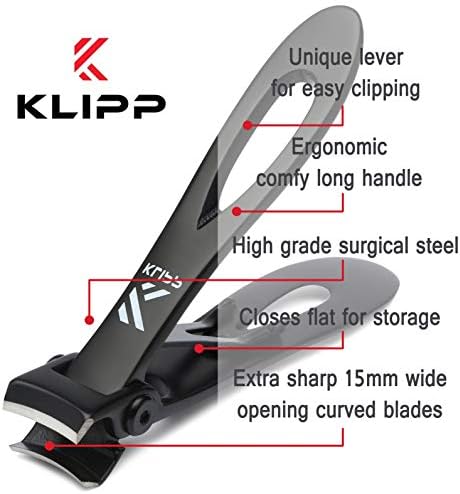 Clippers de unhas para unhas grossas-KLIPP 15 mm de largura na mandíbula grossa e cortador de unha com lâminas de aço inoxidável