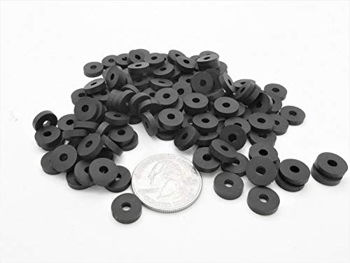 Shkiby [100 pacote] 1/4 x 5/8 Epdm Rubber Washer, Spacers de arruelas de neoprene, 16,5 mm OD 6,5 mm ID de 3 mm de espessura para mangueira