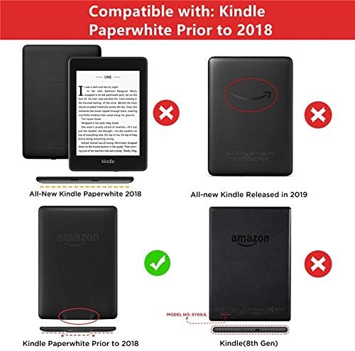 Zengcang Kindle PU Couro Capa - E -book Protetive Cover Fabric Case para Kindle Paperwhite 3 2 1 DP75SDI 5ª 6ª 7ª geração 2012/2013/2015/2017
