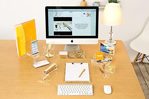 Draymond Story Acrylic Office Supplies Bundle 1) Stapler 1) Suporte para lápis 1) Dispensador de fita