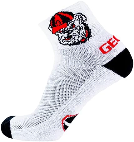 Donegal Bay Georgia Bulldogs White Quarter Socks, um tamanho se encaixa mais