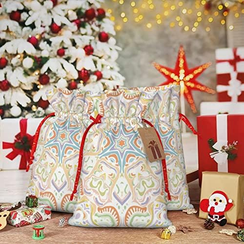Sacos de presentes de natal de traços de natal colorido-mandala-natura apresenta sacos de embalagem sacos de pregos