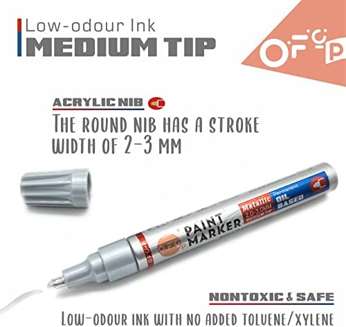 OFC-P Pen do marcador de tinta permanente à base de óleo, secagem médio de secagem e marcador à prova d'água para
