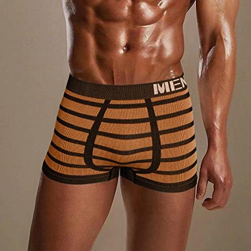 Boxers para homens embalam homens listrados impressos na cintura média de roupa de baixo sexy masculino masculino