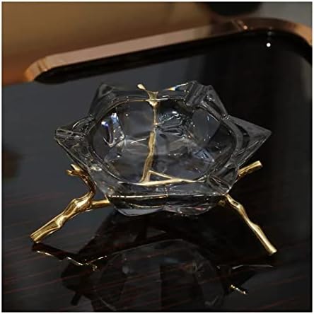 Brass Modern Crystal Glass Glass Glass Six-Petal Tabel