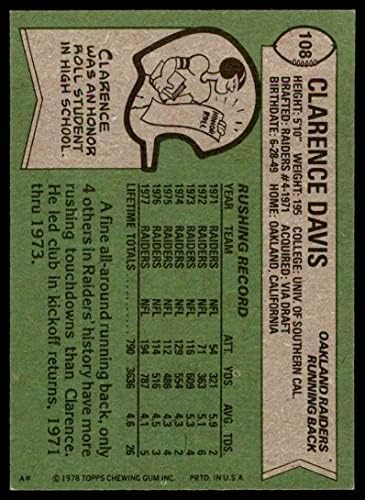 1978 Topps 108 Clarence Davis Oakland Raiders NM Raiders USC