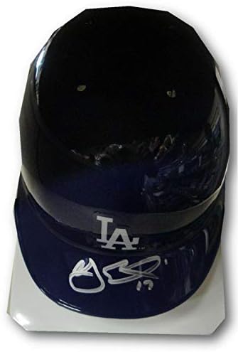 AJ Ellis assinado à mão Mini capacete autografado Los Angeles Dodgers Ink Silver A.J. - Mini capacetes MLB autografados