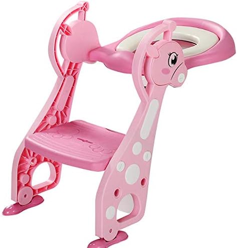 Rails Rosa Potty Seat Step Deer Padrão de trabalho Ajustável Fede