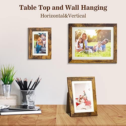 Conjunto de quadros de imagem eomeoh de 10, moldura de imagem de madeira com tapete e vidro HD, incluindo 4 × 6 5 × 7 8 × 10 polegadas quadros de fotos para parede ou mesa