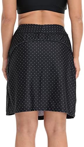 Saia de skort de tamanho feminino HDE com shorts de bicicleta bolsos de saia de natação de golfe ativos