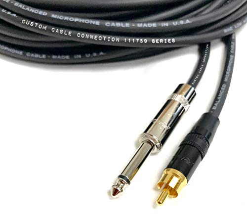 150 pés Pro Audio 1/4 polegada TS para RCA Mono Cable por conexão de cabo personalizada