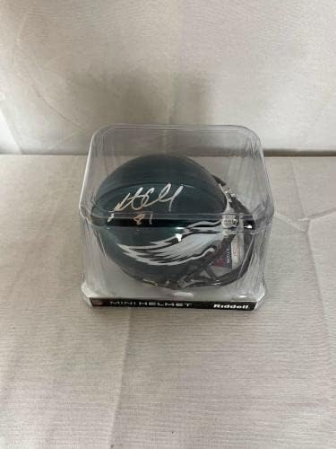 Brent Celek assinou autografou o Mini Capacete Philadelphia Eagles JSA AE72562 - Mini capacetes autografados da NFL