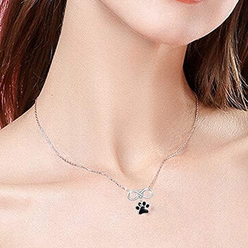 925 Sterling Silver Pet Pinging Pinging for Ashes Dog Pet Patw Print - Urns Cremation Jewelry Memorial Memorial Colar