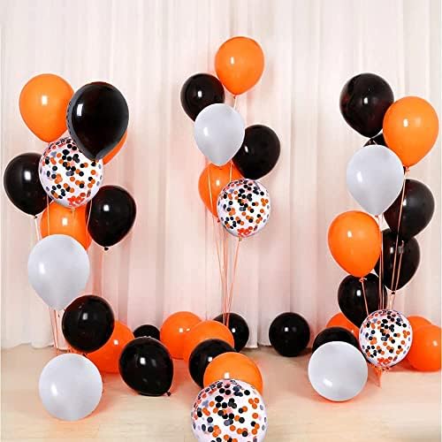 Balões de festa de látex de pérolas laranja, balões de 12 polegadas de 12 polegadas com fita para casamento de aniversário de aniversário