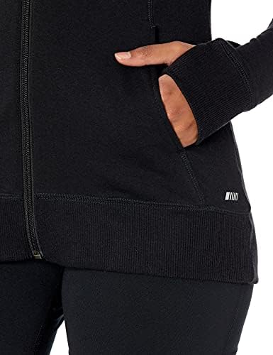 Essentials Studio feminino Terry Sleeve Full-Zip Jacket