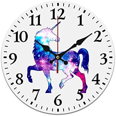 Relógio Rainbow Galaxy Unicorn Relógio de parede silencioso NÃO PARTIMAGEM BATERIA FÁCIL DE LEIA DOLEGATIVO PARA