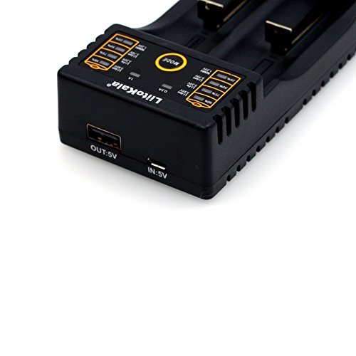 Carregador de bateria Smart 18650 USB Smart 18650 de 2 baías ， carregador de bateria multifuncional inteligente para 18650 26650 14500 16340 10440 RCR123,3.2V LIFEPO4,1.2V Ni-MH Ni-CD AA com 2 indicadores de LED