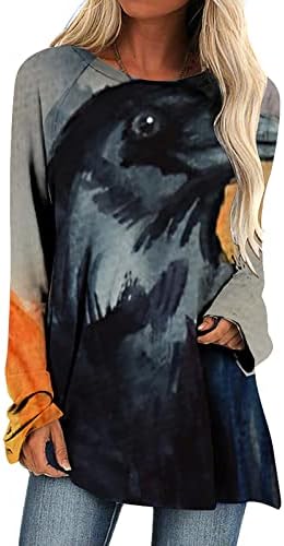 Vifucz Crewneck Tee Lady Fall Roupas de verão Kaftan algodão Férias Graphic Halloween blusa camiseta para fêmea 0m 0m