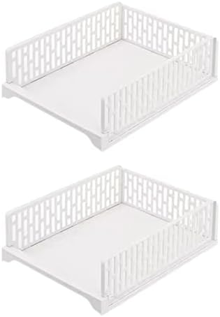 Organizador de roupas EAARLIYAM para roupas dobradas, gaveta de guarda -roupa empilhável de 2pcs, unidades de roupas organizador de roupas de armário prateleiras plásticas plástico placa branca, tipo curto/m