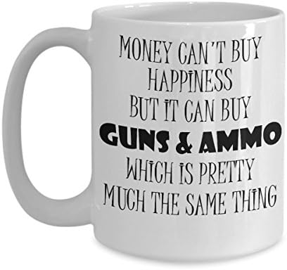 Caneca de café para armas para o proprietário entusiasta do segundo alteração em dinheiro não pode comprar felicidade,