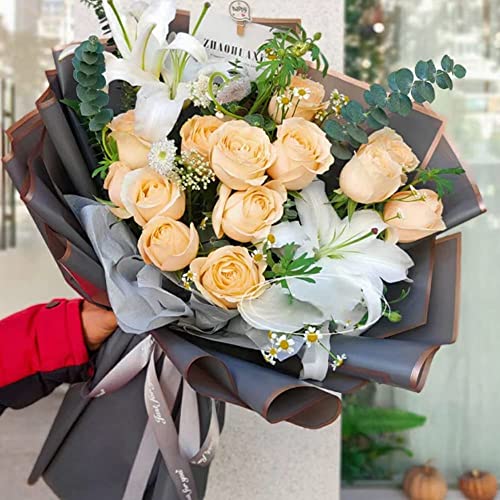 Xigui 20pcs Flor Papater Paper Gold Edge Florist Bouquet Supplia Papel de Flor de Flores de Flor de Florista Papel Floral Paper Florist