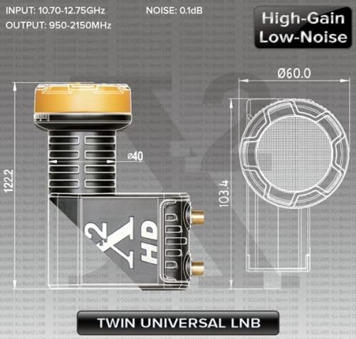 Twin Output Ku Band Lnb High Gain Ku Universal Ku Output Dual Output HD Lnb Lnbf Dois saída Lnb ， FTA para antena de TV