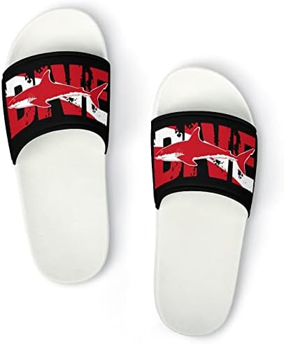 Sandálias de bandeira de mergulho com tubarão Dive não deslizam chinelos de dedão do pé para massagem banheira de