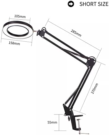 UXZDX Tipo dobrável Tipo de lâmpada de aumento de espelho de mesa de soldagem Tool Repair Processando com fixador de carregamento